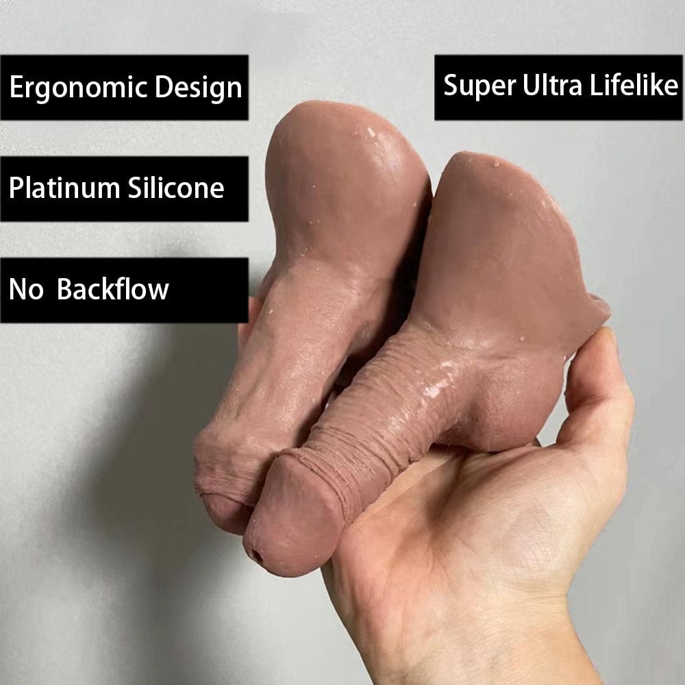 MRIMIN FTM Transgender Platinum Silicone Movable Testicles Packers STP  Ultra-Lifelike Prosthetic-SUL08