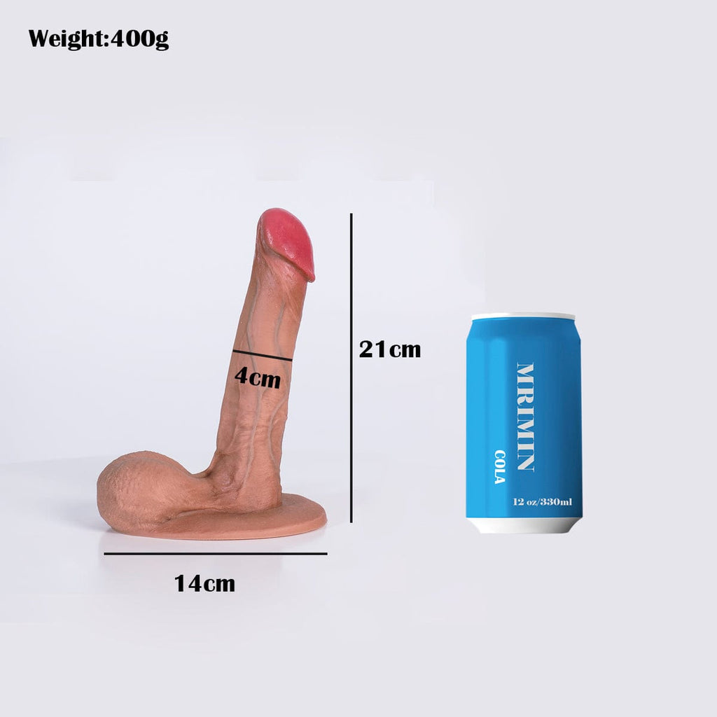 MRIMIN FTM Silicone Erect 8.4 Inch Penis Prosthesis Packer N Play Flexible  for G Spot Strap On Dildo