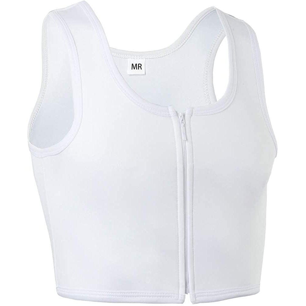 Plus Size Turbo Binder Zip Up Sports Bra Top With Zipper Chest And