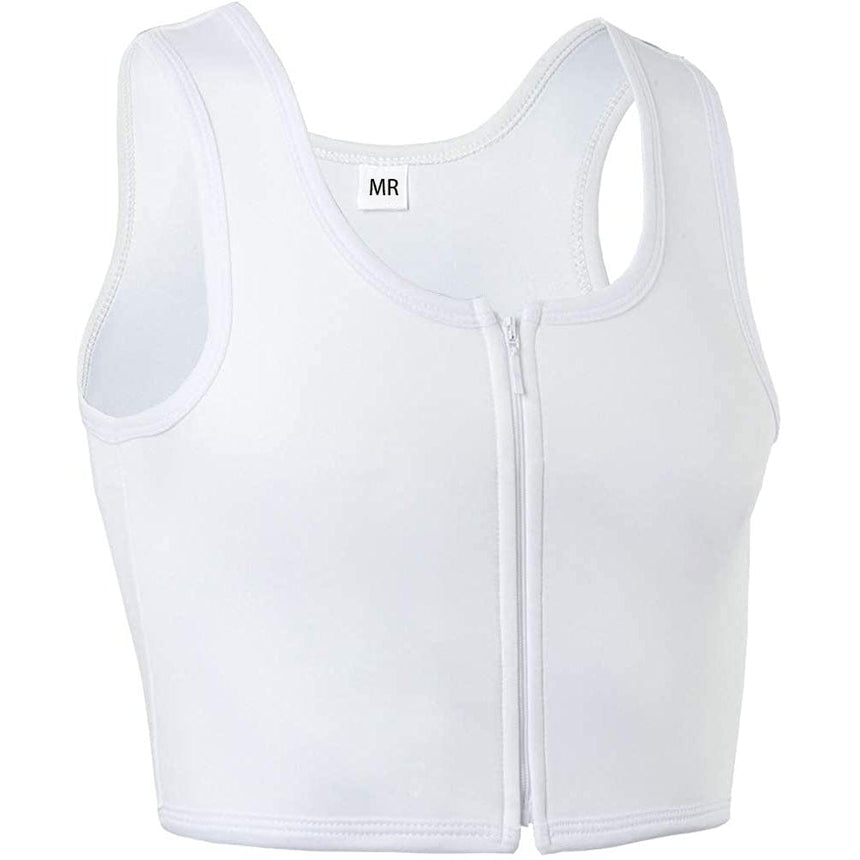 Ladies FTM Zip Chest Breast Binder Bra Vest Crop Top Underwear Shapewear